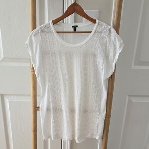 J. Crew Silk/Linen T-shirt White Small